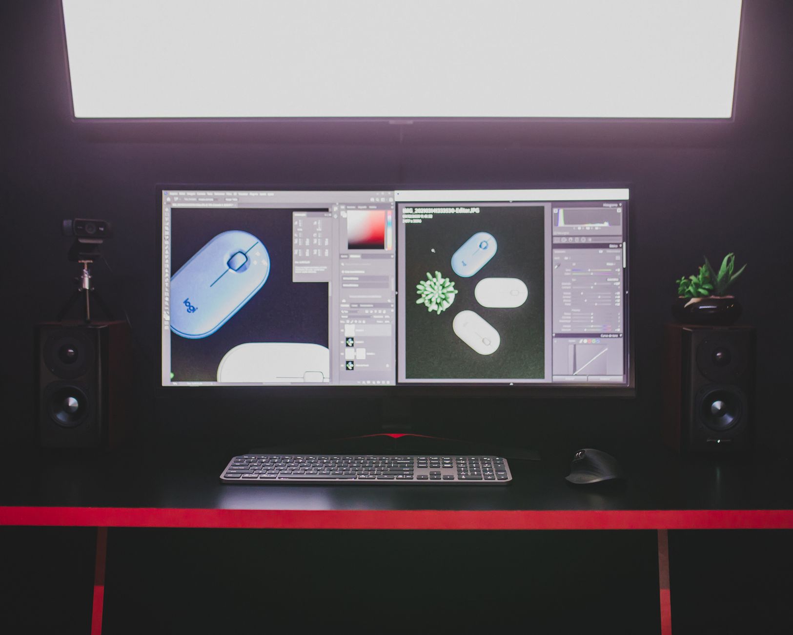 Editing setup in modern studio